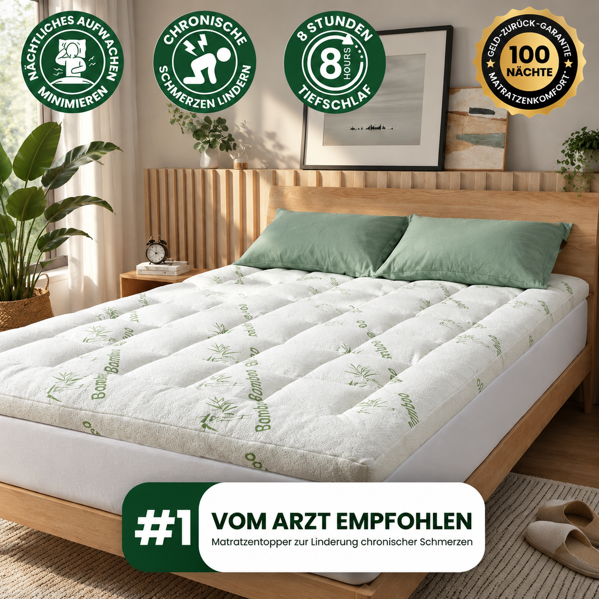 Premium Bambus-Matratzen-Topper